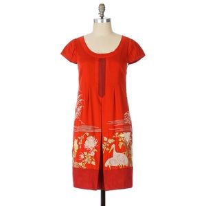 Anthropologie Floreat Fire’s Path Dress